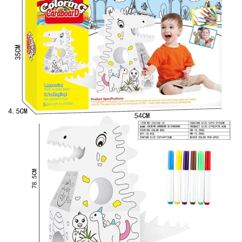 Coloring Cardboard 3D Dinosaur Wearable Doodle