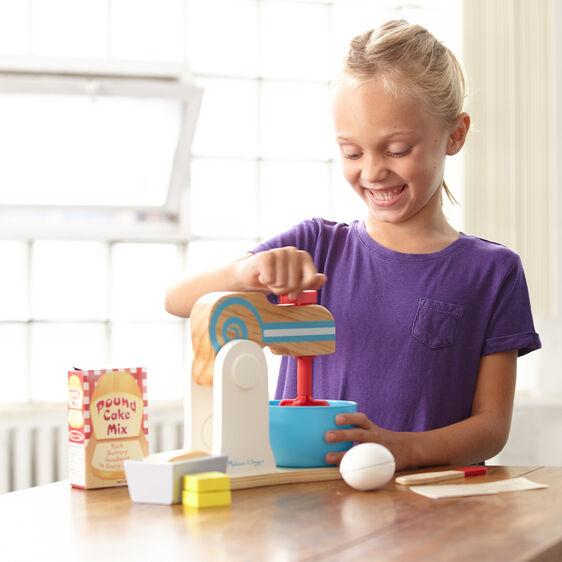 Melissa and Doug Wooden Make-a-Cake Mixer Set