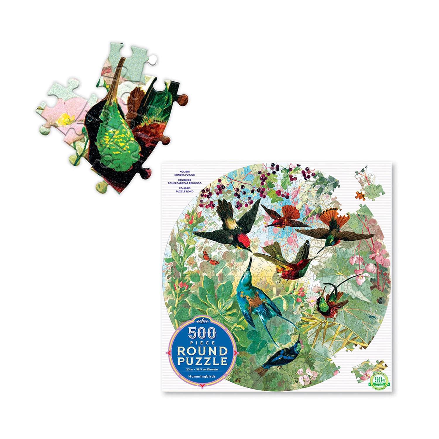 Hummingbirds Round Puzzle - 500 Pcs