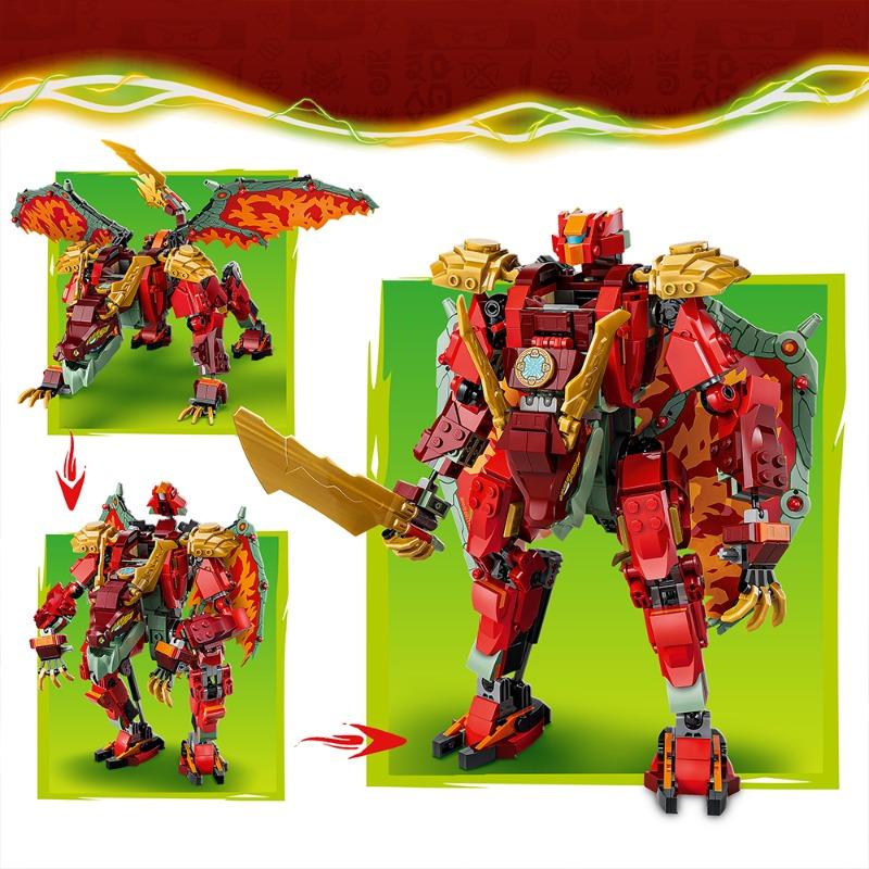 LEGO NINJAGO Wyldfyre’s Transforming Dragon Mech 821 Pieces