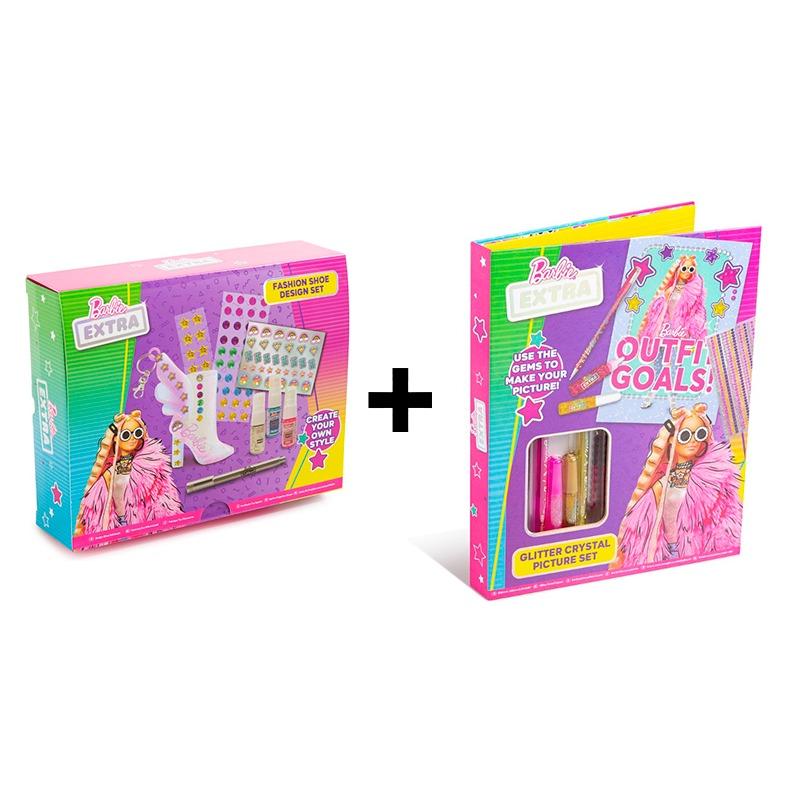 Barbie Extra Fashion Shoe Designer + Barbie Extra Glitter Crystal Picture Set