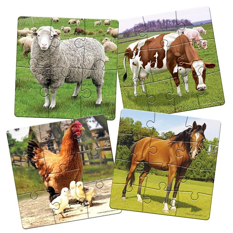 Frank at The Farm Pack of 4 Puzzles - 36pcs