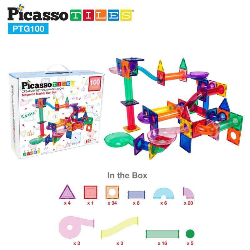 Picasso Tiles Marble Run Building Blocks 100 Pieces