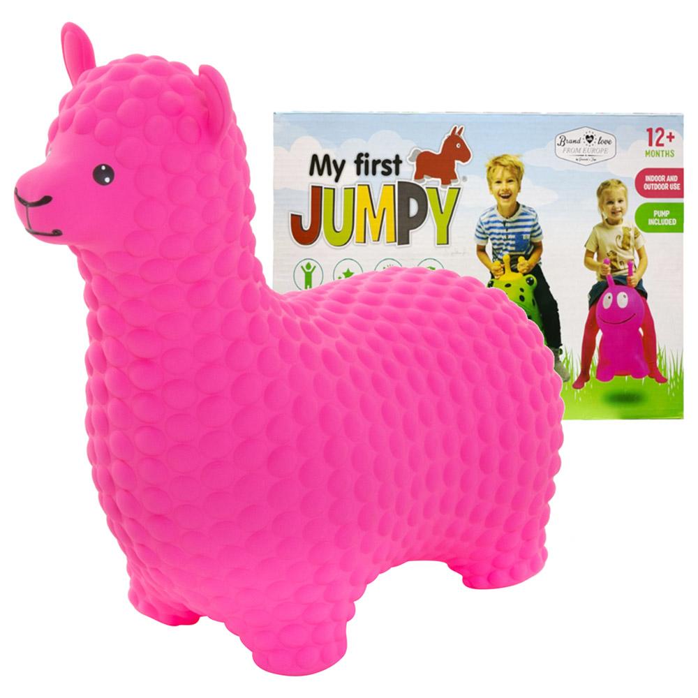 جيراردوس تويز - لعبة القفز القابلة للنفخ بتصميم ألباكا لون وردي