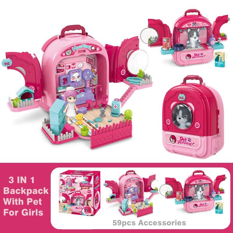 Pets Hospital Kids Bag Playset