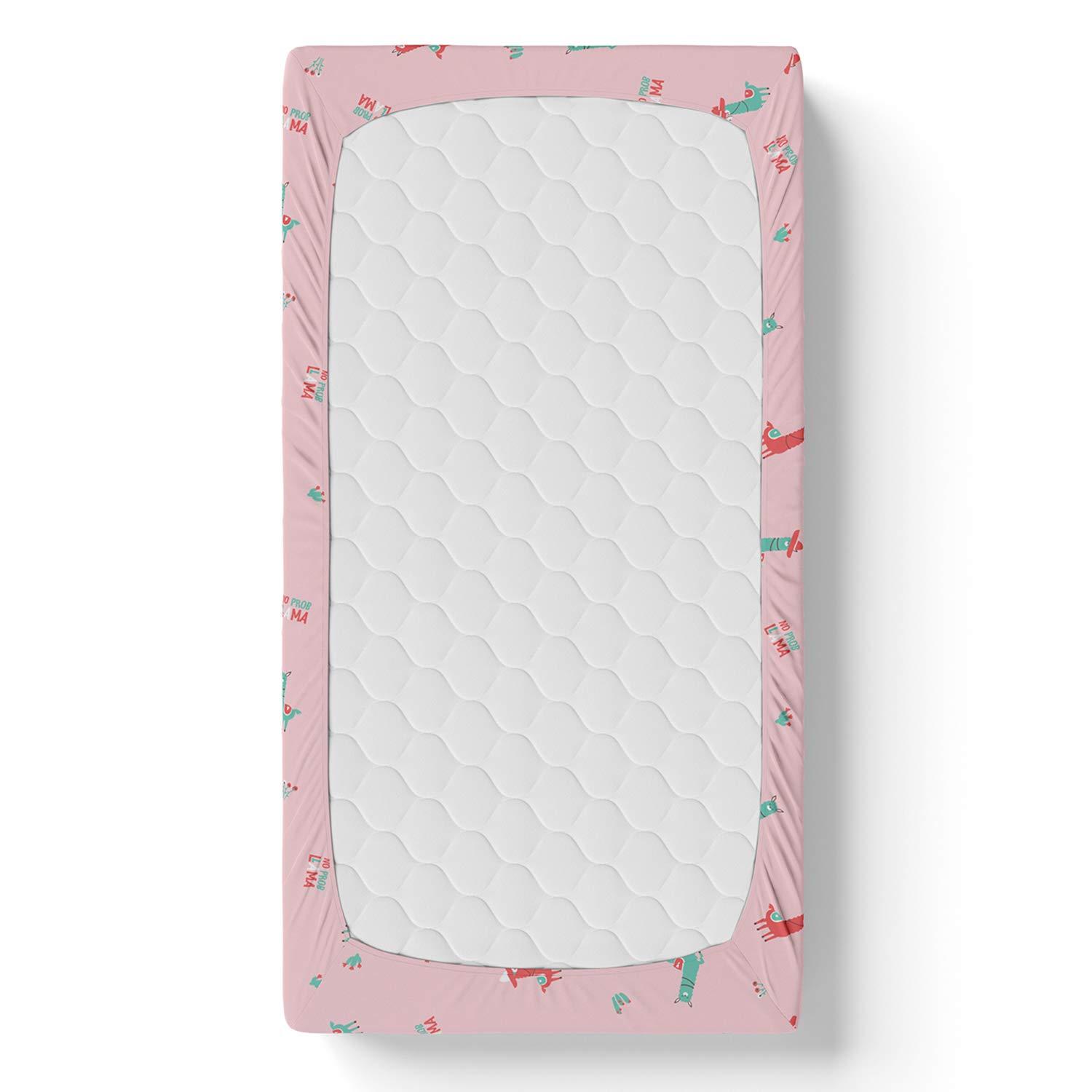 رابيتات - شرشف سرير أطفال قطن عضوي بتصميم اللاما