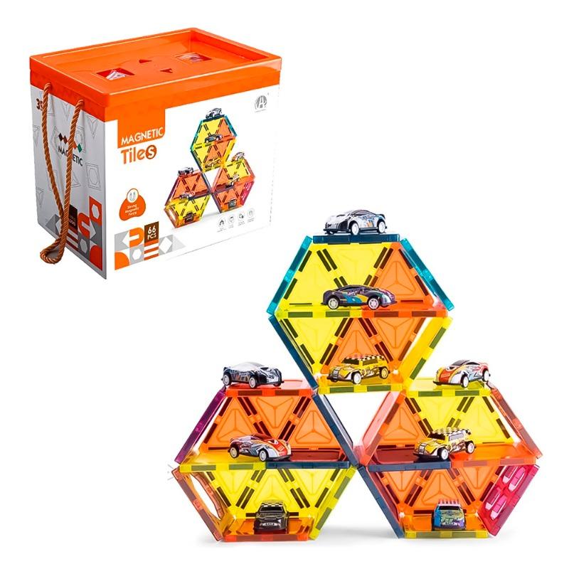 مجموعة قطع البناء المغناطيسي 66 قطعة