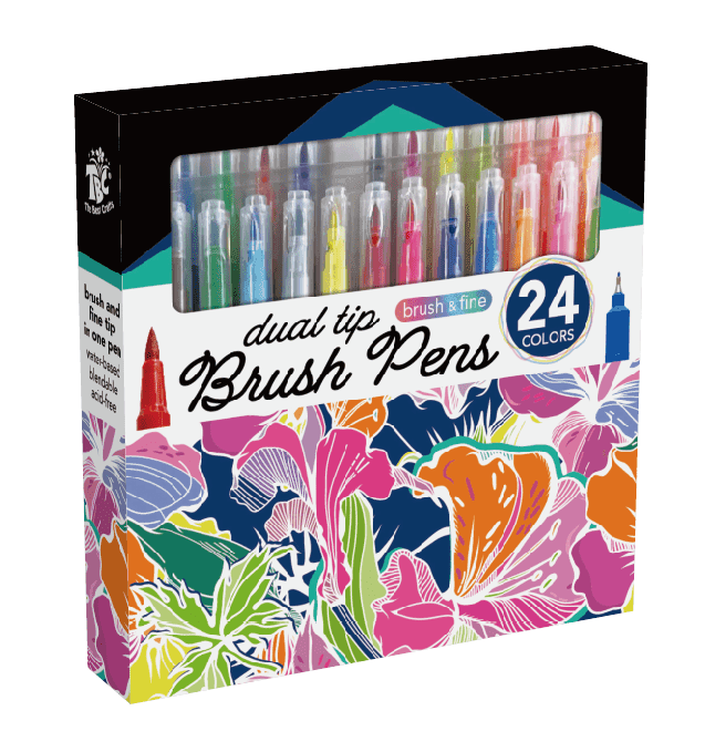 ألوان بفرشاة رأس مزدوجة - 24 لون