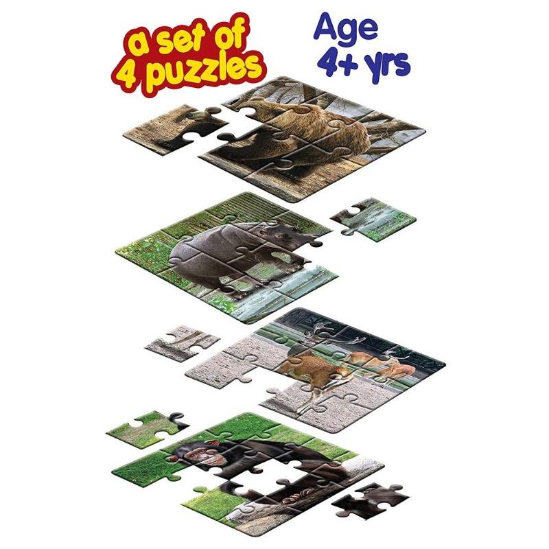 Frank In The Zoo Pack of 4 Puzzles - 36pcs