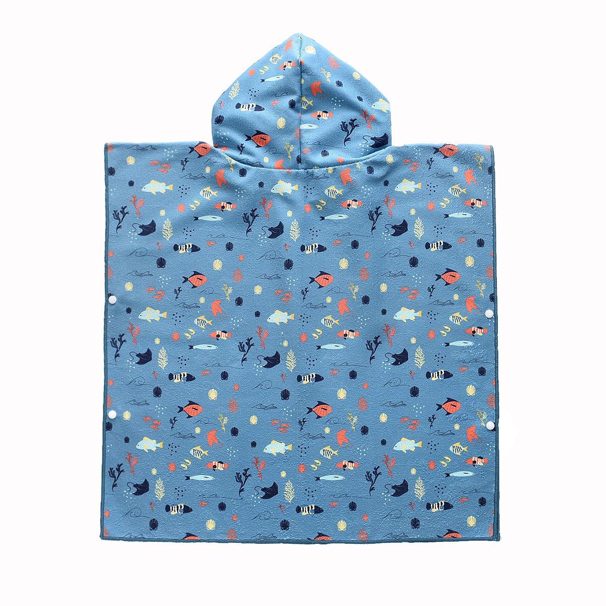 سيشل - رداء منشفة بتصميم السمك لون أزرق