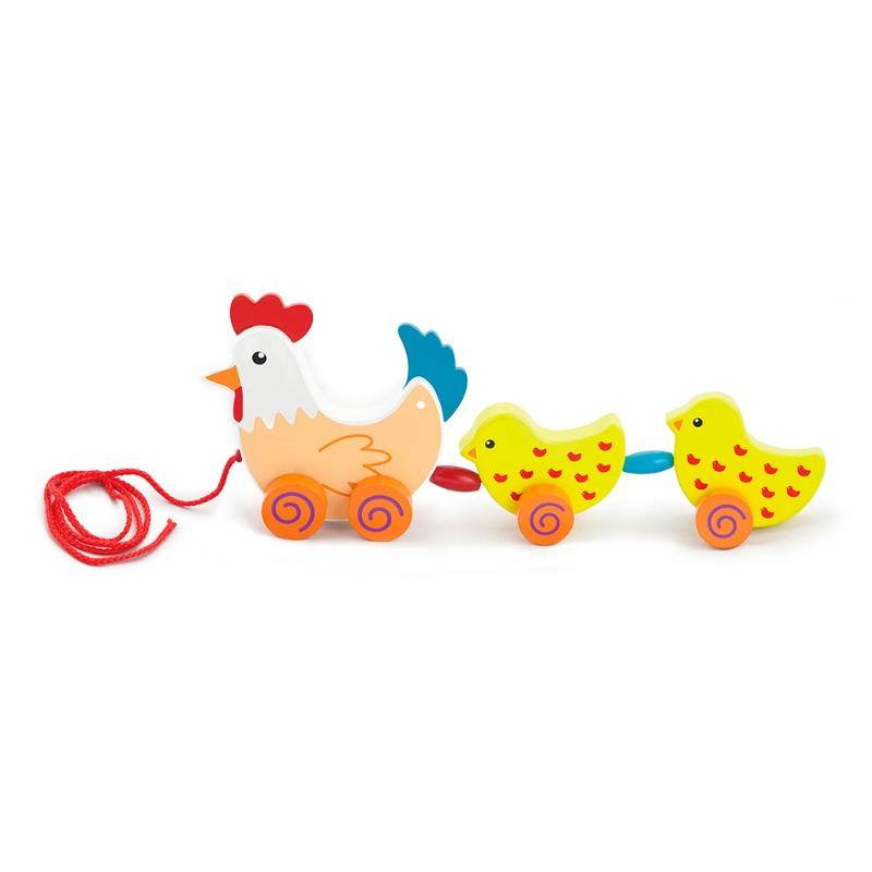 فيجا - لعبة سحب الدجاجة مع دجاجتين صغيرتين