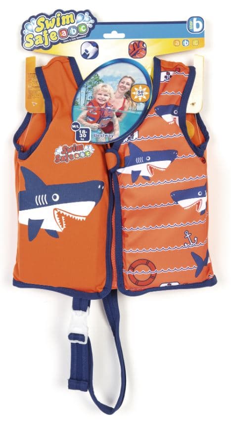 Bestway Swim Safe Inflatable Swimming Vest Shark - Orange