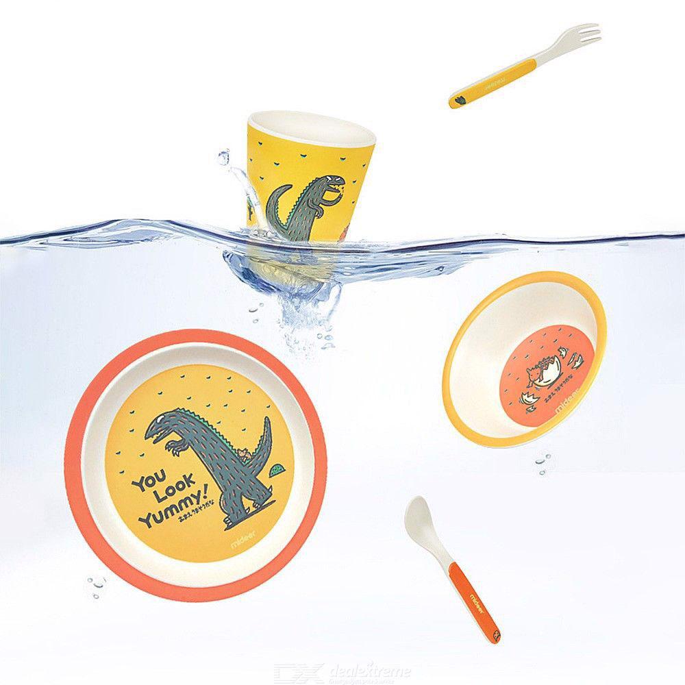 ميدير - طقم أدوات طعام 5 في 1 - تصميم الديناصور