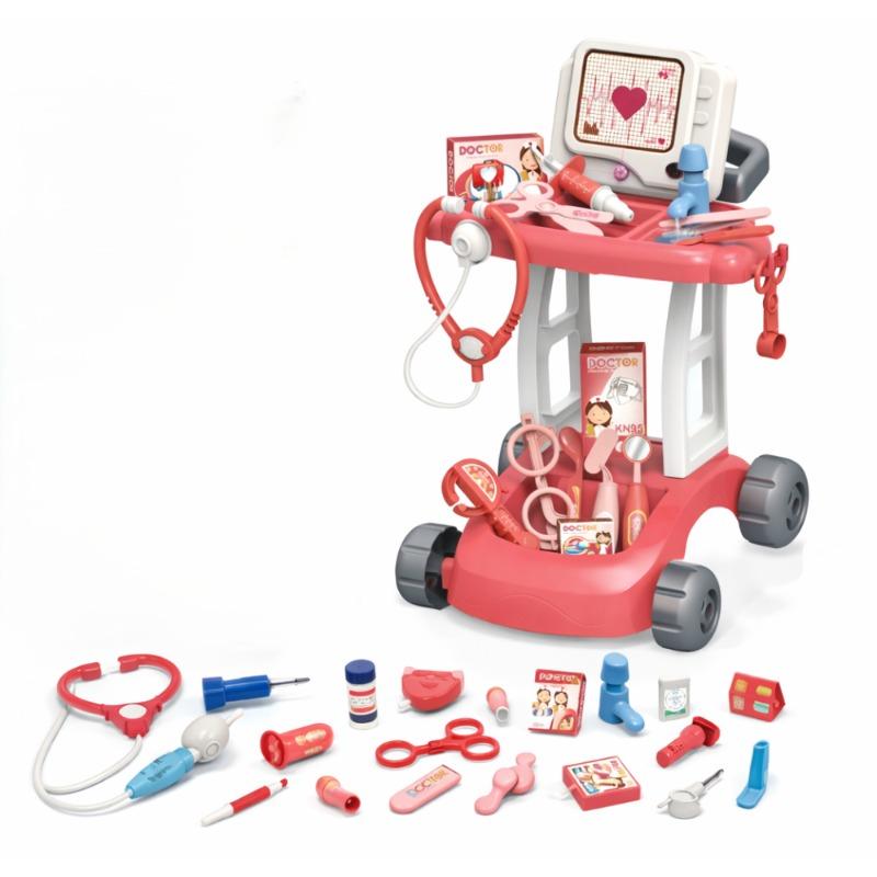 عربة أدوات طبيب الأطفال – لعبة DIY تعمل بالبطارية مع ضوء وصوت