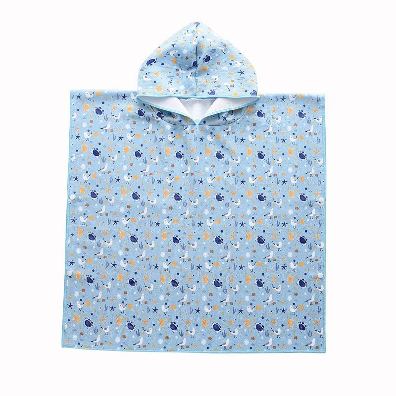 سيشل - رداء منشفة بتصميم الطيور لون أزرق