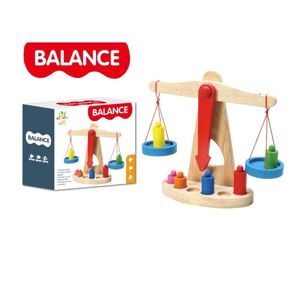 Baby Love Wooden Funny Balance Scale With 6 Weights