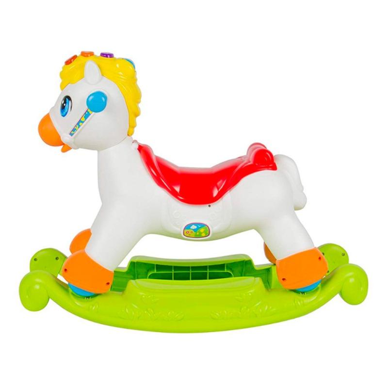 مهرة الهز والركوب 2 في 1 - لون أبيض