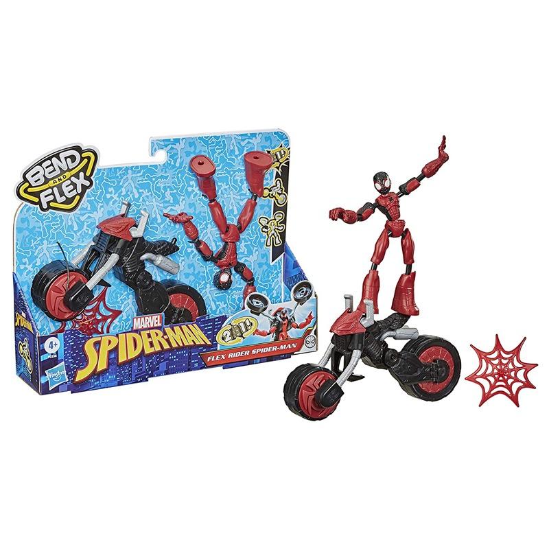 Marvel Bend and Flex Spider Man Figure With Motorcycle