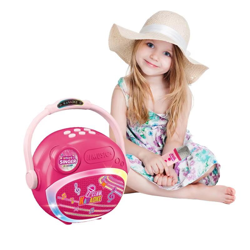 كانيسي - مجموعة مكبر صوت بلوتوث مع ميكروفونين لون وردي