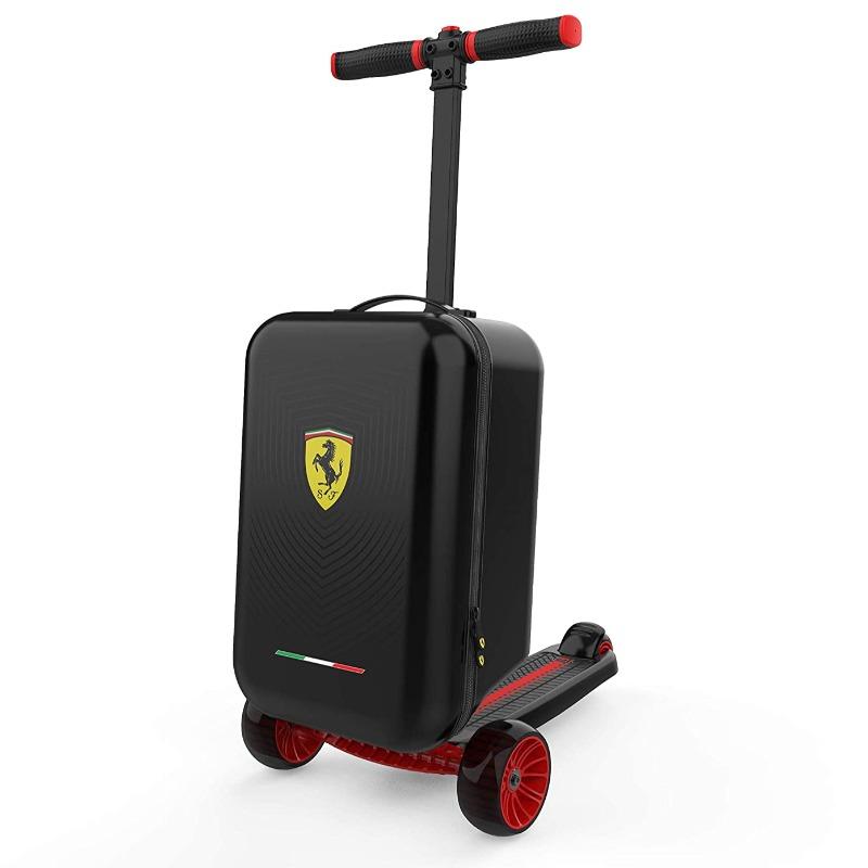 Ferrari - Kids Scooter 3 Wheels With Detachable Bag Black