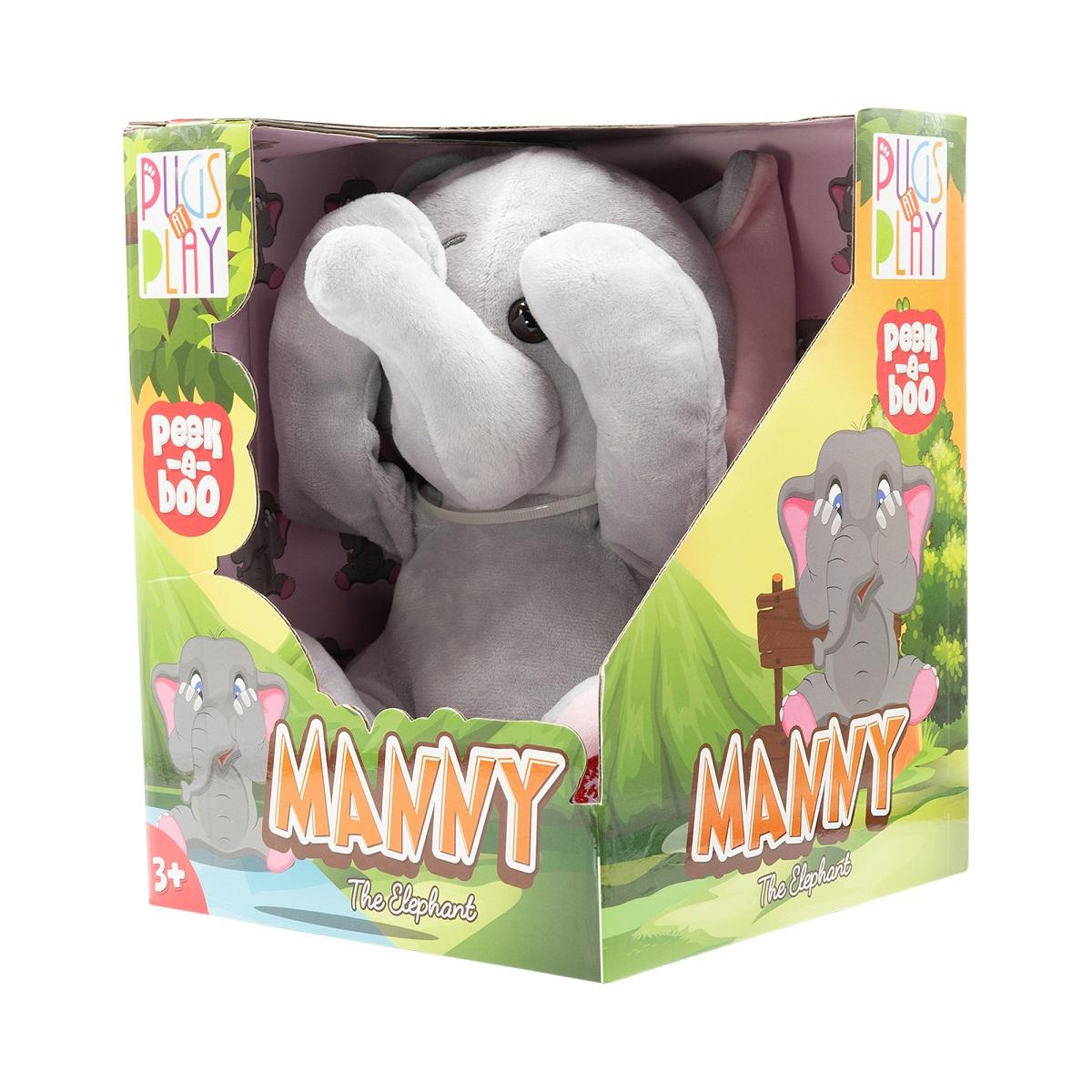 Pugs at Play Peek-a-Boo Manny Elephant