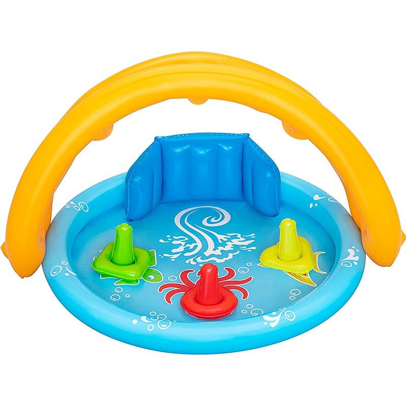 Bestway Splash Pad Kids Water Pool with Backrest and Sunshade