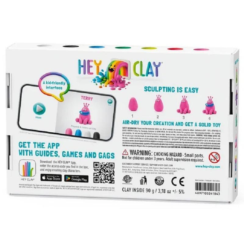 Hey Clay DIY Monsters Plastic Modelling Air Dry Clay Kit - 6 pcs