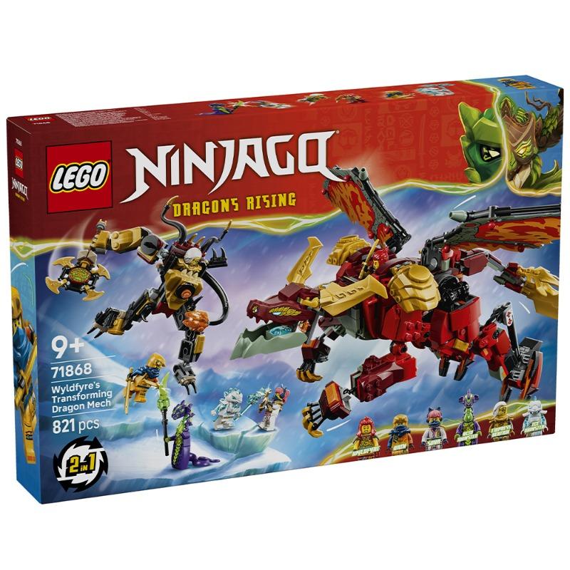 LEGO NINJAGO Wyldfyre’s Transforming Dragon Mech 821 Pieces