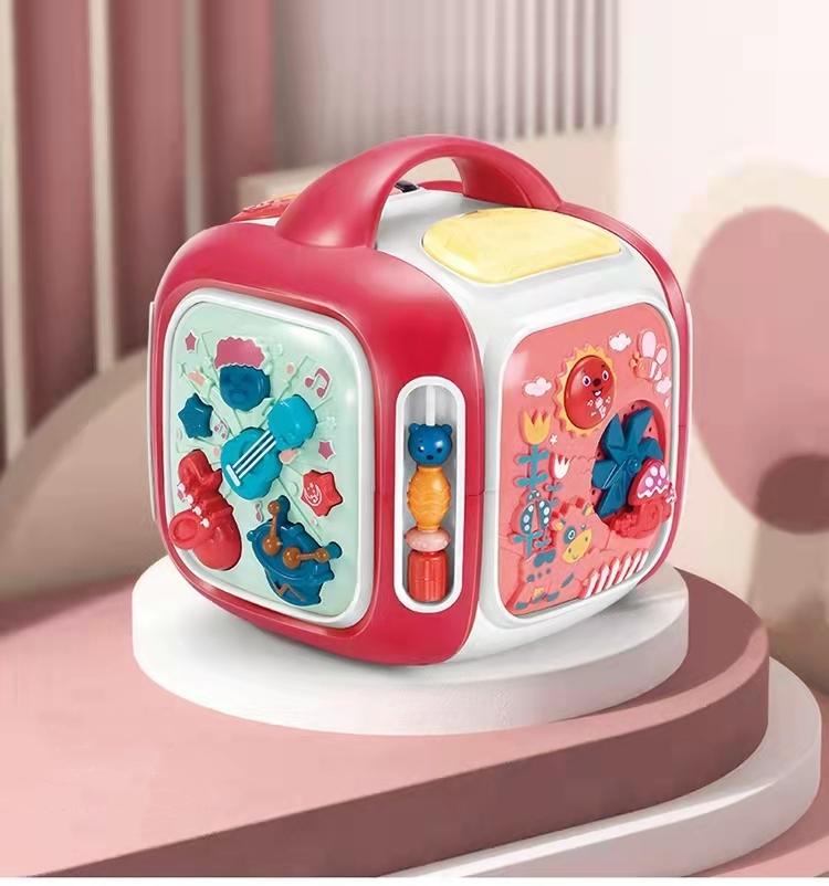 مكعب نشاط الأطفال التفاعلي لون وردي