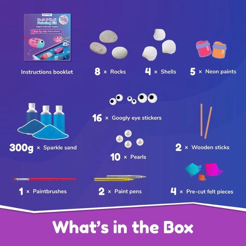 Bloomingo Art & Craft Kit - Rock Painting-Magical Underwater Kingdom