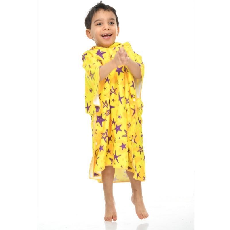 Seashell - Kids Beach Towel Yellow Stars