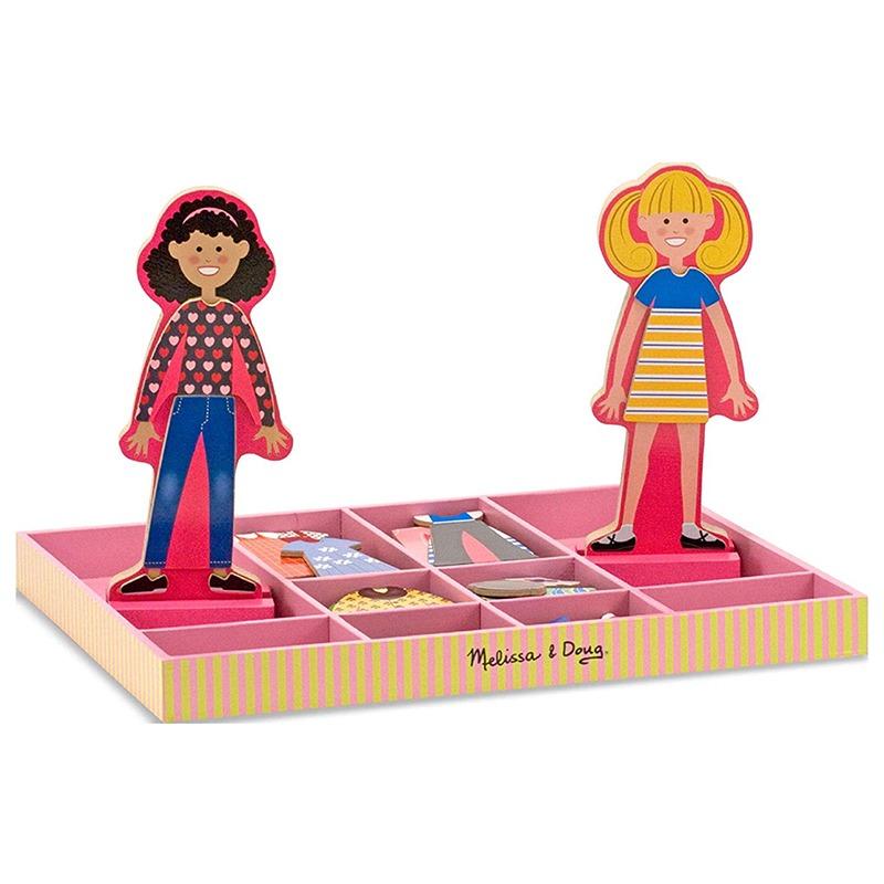 Melissa & Doug Abby & Emma Wooden Magnetic Dress-Up Play Se