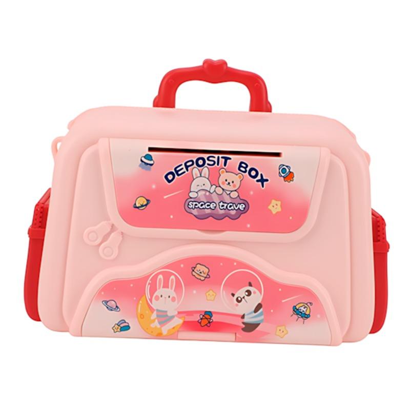 حقيبة وصندوق حفظ الأموال والمجواهرات لون وردي