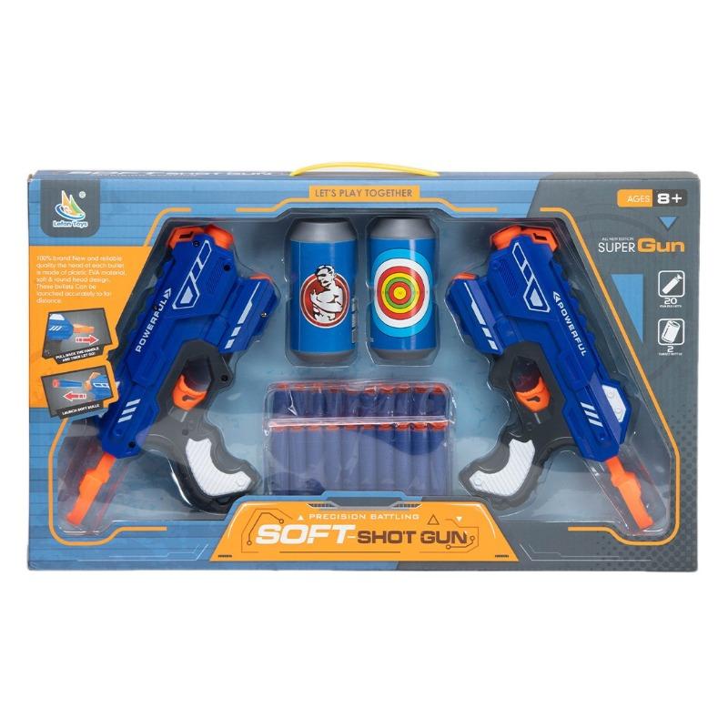Lefan Toys Two Soft Shot Super Guns Toy Set - Blue