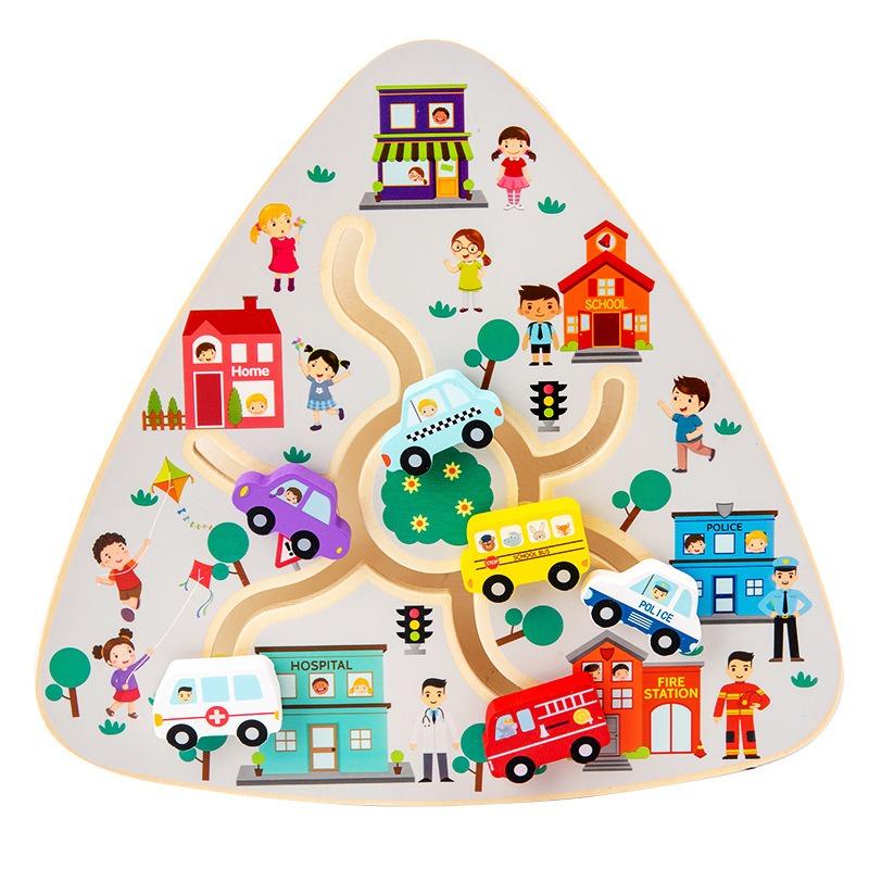 لعبة تتبع الكرات الخشبية "توكي توي" 2 في 1