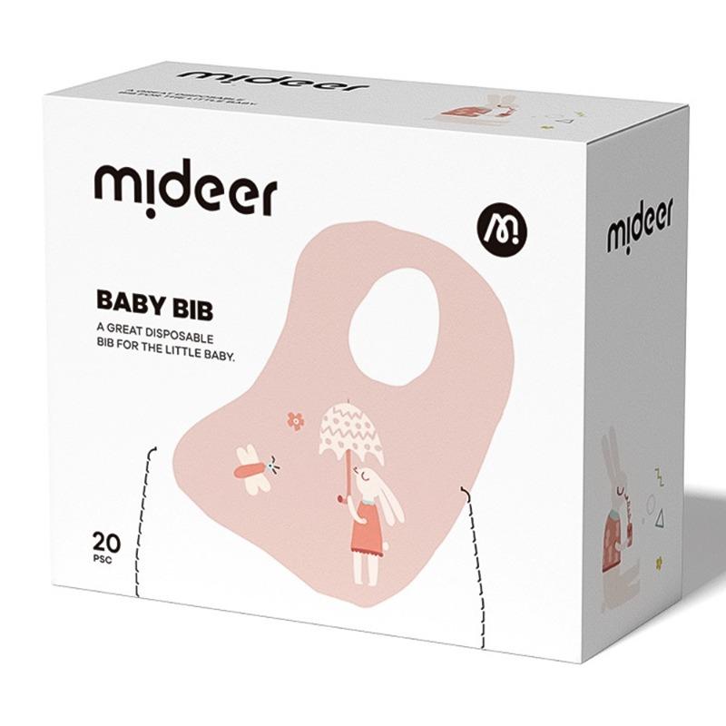 Mideer Disposable Baby Bib 20pcs - Pink Bunny