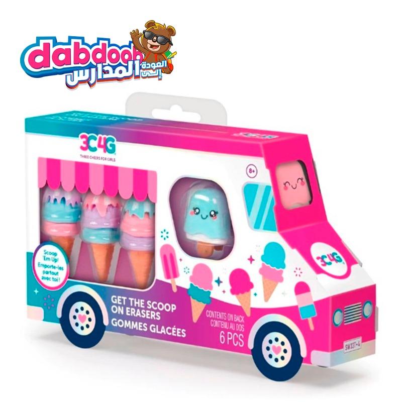 3 سي 4 جي - مجموعة ممحاة شكل آيس كريم