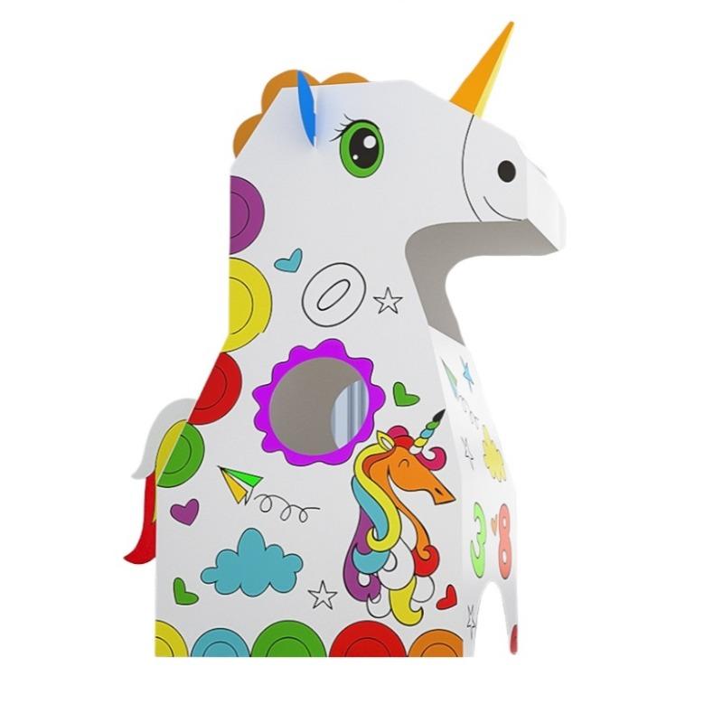 مجموعة تلوين الورق المقوى ثلاثي الأبعاد بتصميم يونيكورن
