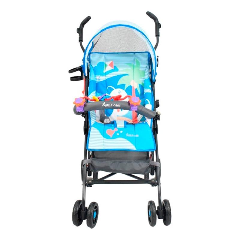 أملا كير - عربة أطفال مع عصا للدفع - أزرق