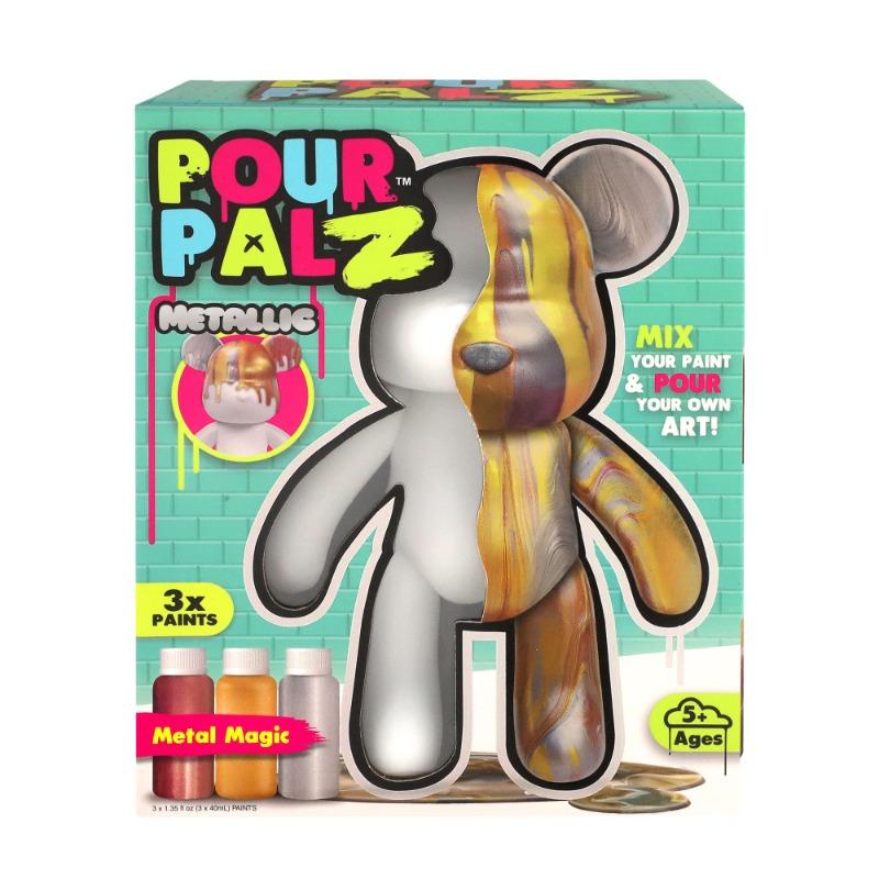 Pour Palz Metallic Bear Art Set