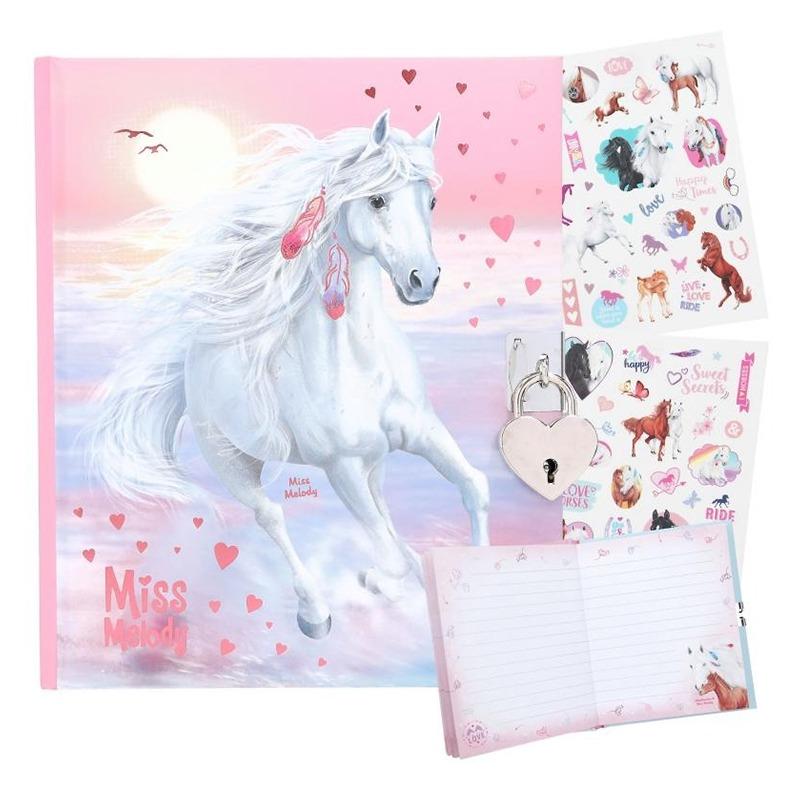 توب موديل - دفتر يوميات مع مفتاح - مس ميلودي وردي