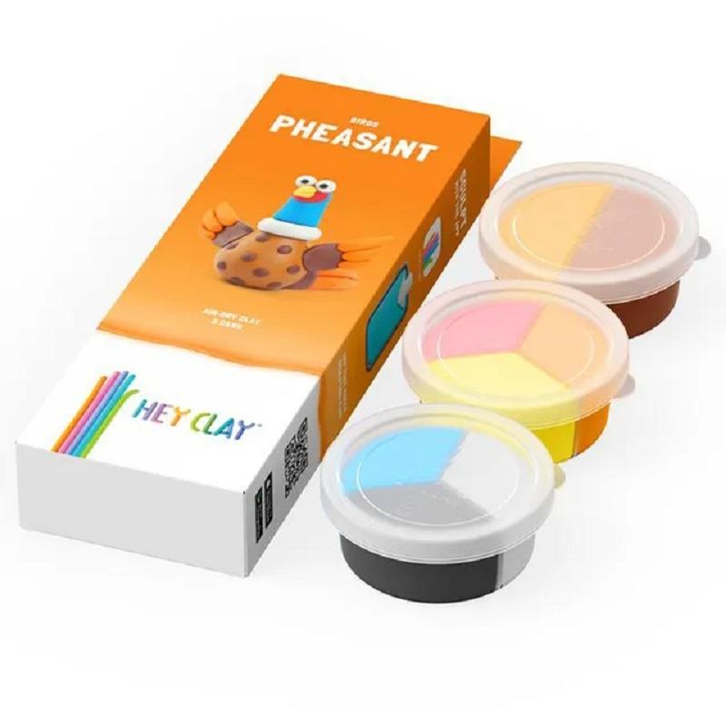 Hey Clay DIY Pheasant Plastic Modelling Air Dry Clay Kit - 3pcs