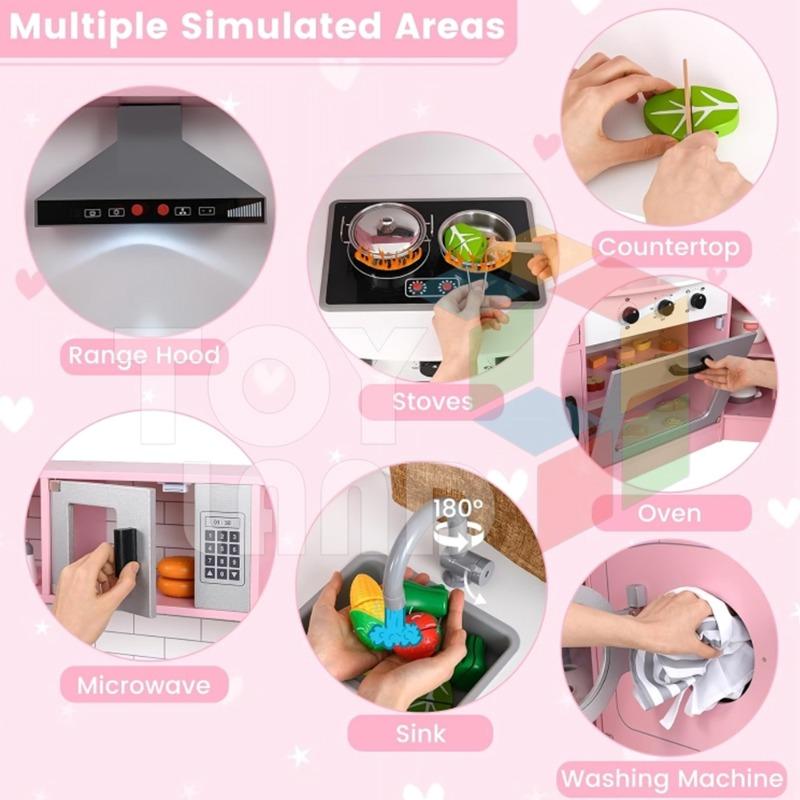 Kidland Big Wooden Kitchen Playset For Kids