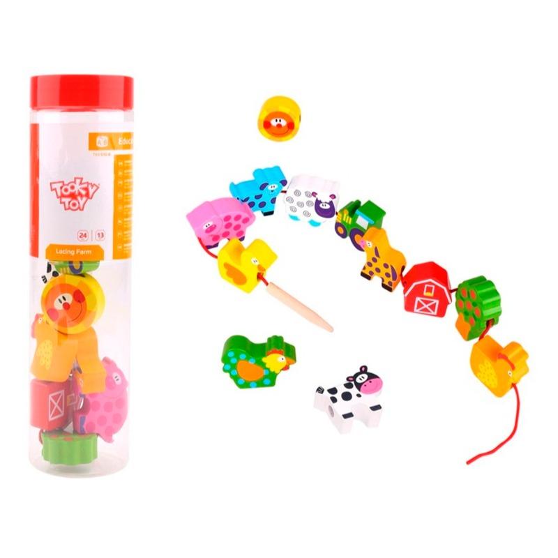 توكي توي - لعبة خيط المزرعة الخشبية