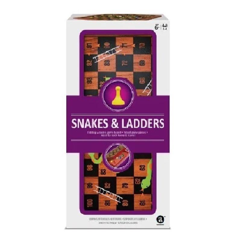 Merchant Ambassador Folding Wood Snakes And Ladders Set