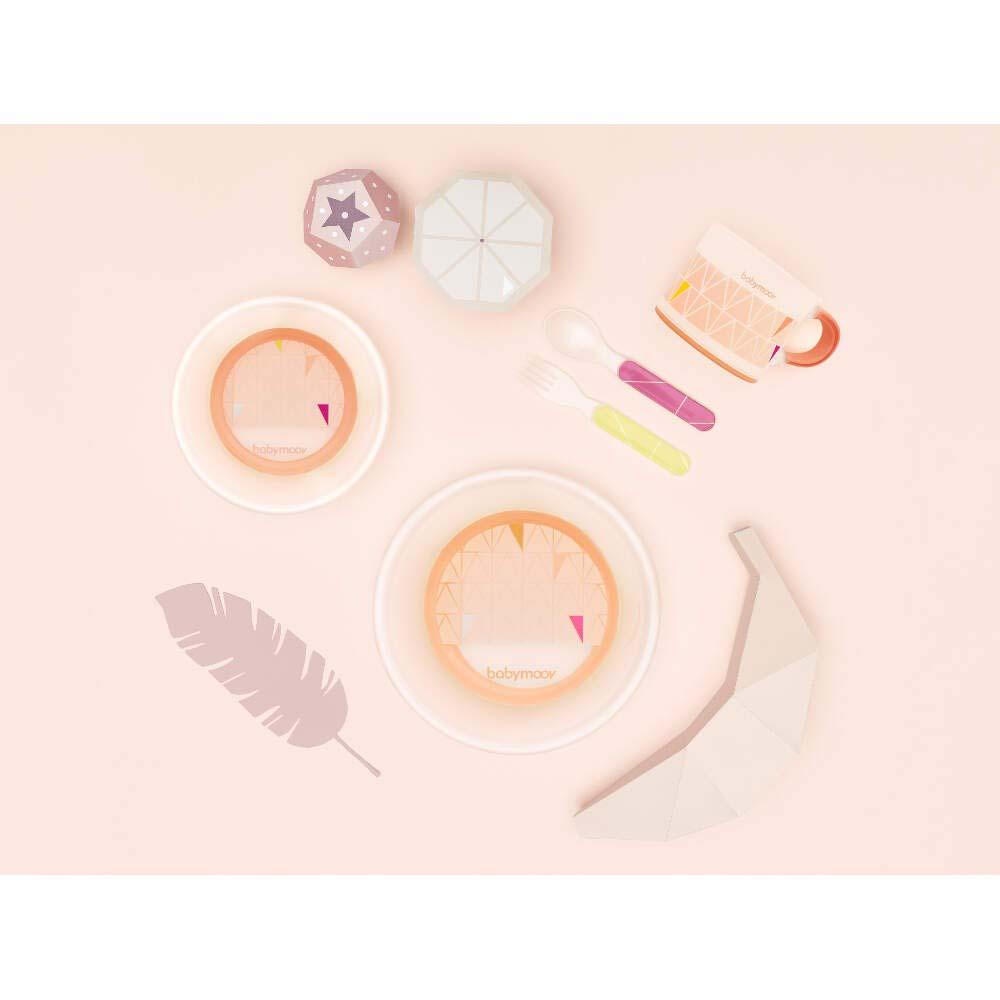 بيبي موف- أدوات طعام مقاومة للإنزلاق- وردي