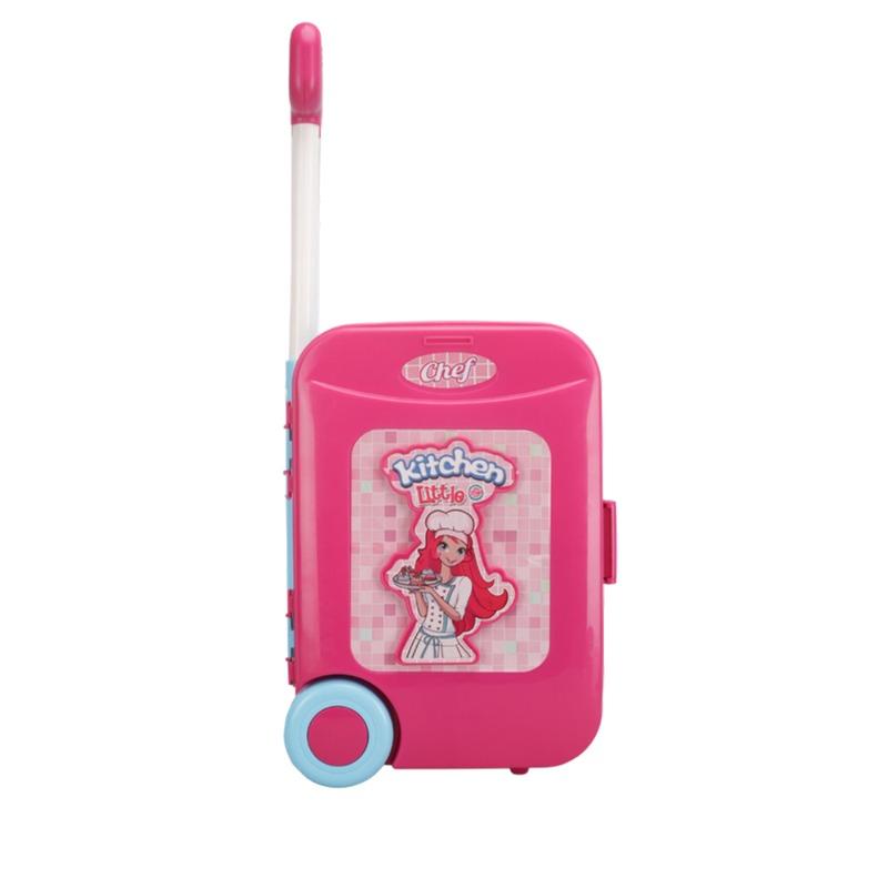 Big Trolly Kitchen Set With Fun Accessories Pink