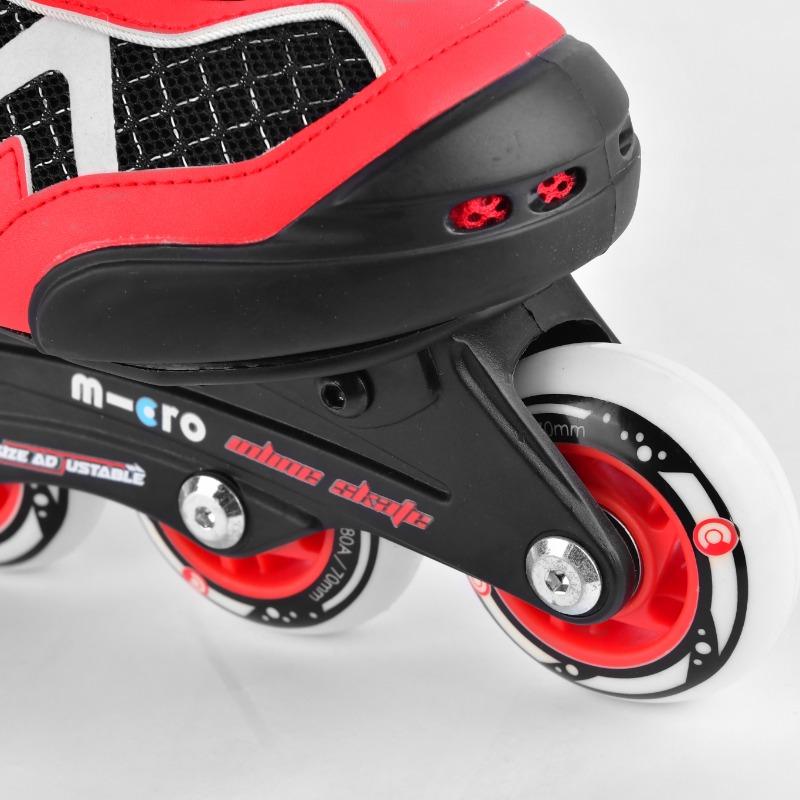 مايكرو ماكسي - حذاء تزلج قابل للتعديل كوزمو بيربل لون أسود و أحمر مقاس 35-38