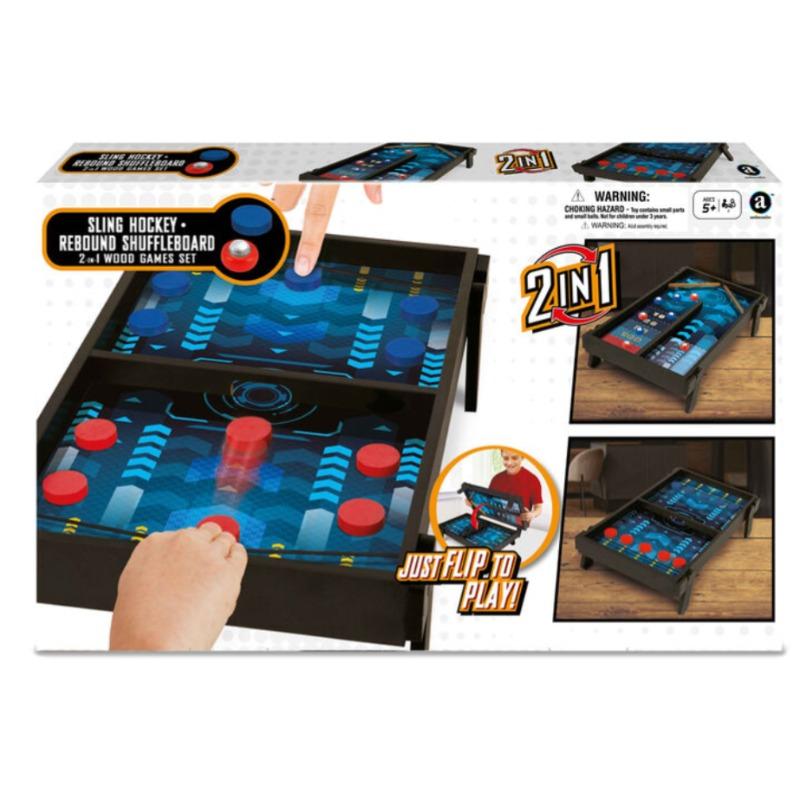 Merchant Ambassador 2-in-1 Wooden Sling Hockey and Rebound Shuffleboard