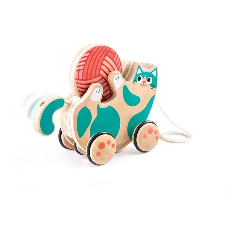 Hape Roll and Rattle Kitten Pull Along Toy